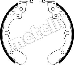 Metelli 53-0220 - Комплект тормозных колодок, барабанные autospares.lv