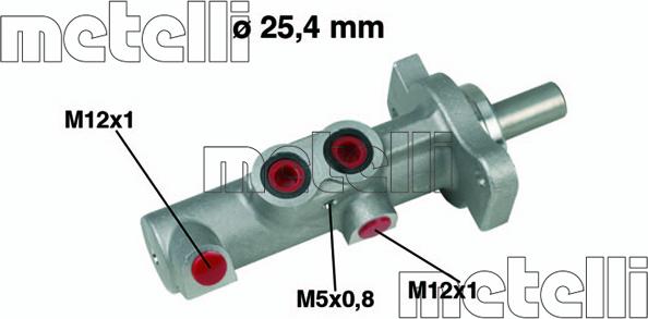 Metelli 05-0425 - Главный тормозной цилиндр autospares.lv