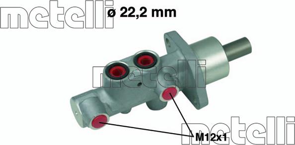 Metelli 05-0542 - Главный тормозной цилиндр autospares.lv