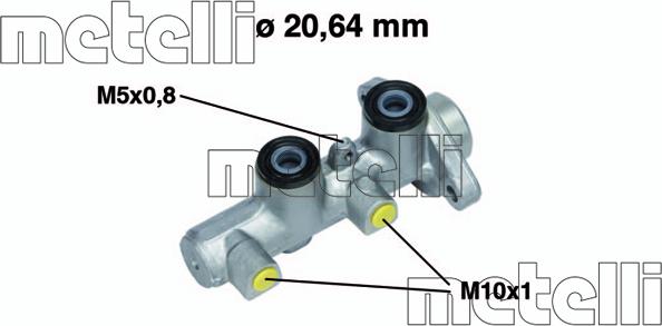 Metelli 05-0514 - Главный тормозной цилиндр autospares.lv