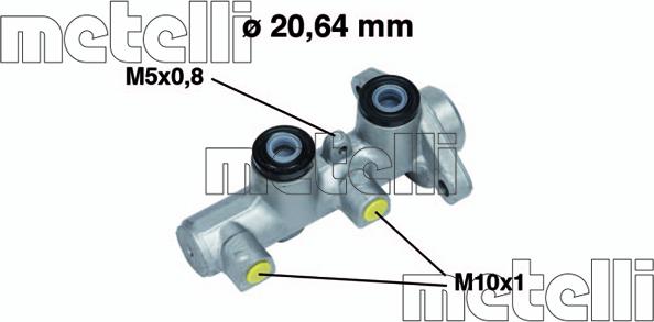 Metelli 05-0513 - Главный тормозной цилиндр autospares.lv