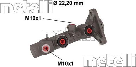 Metelli 05-0859 - Главный тормозной цилиндр autospares.lv