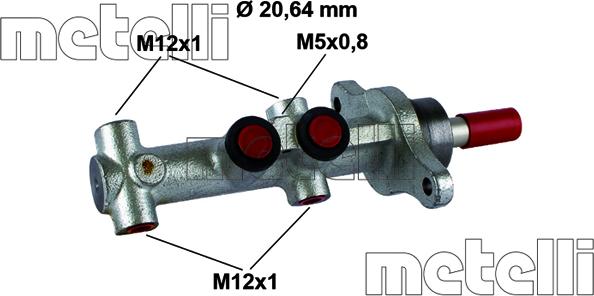 Metelli 05-0865 - Главный тормозной цилиндр autospares.lv