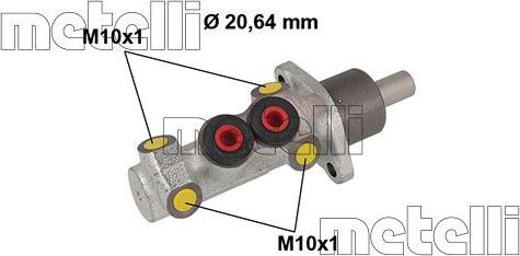 Metelli 05-0883 - Главный тормозной цилиндр autospares.lv