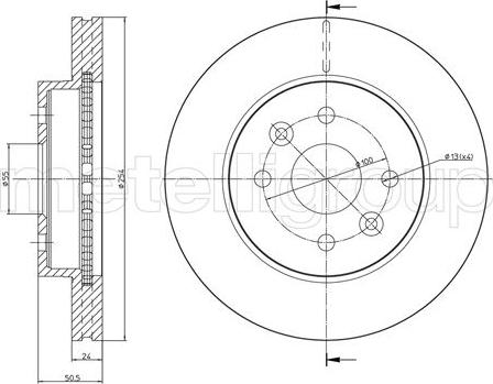 Metelli 23-0960 - Тормозной диск autospares.lv