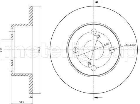 Metelli 23-0967 - Тормозной диск autospares.lv