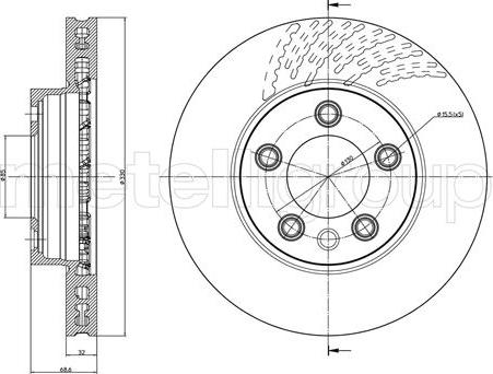 Metelli 23-0919C - Тормозной диск autospares.lv