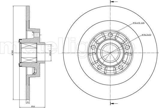 Metelli 23-0980 - Тормозной диск autospares.lv