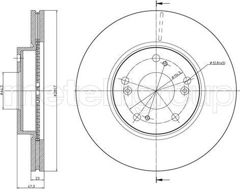 Metelli 23-0932C - Тормозной диск autospares.lv