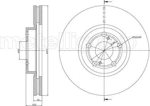 Metelli 23-0970C - Тормозной диск autospares.lv