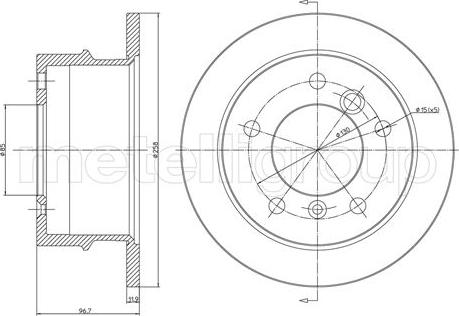 Metelli 23-0491 - Тормозной диск autospares.lv