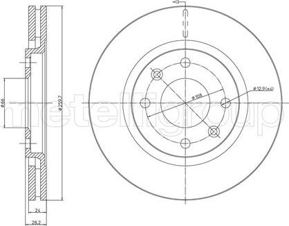 Metelli 23-0455 - Тормозной диск autospares.lv