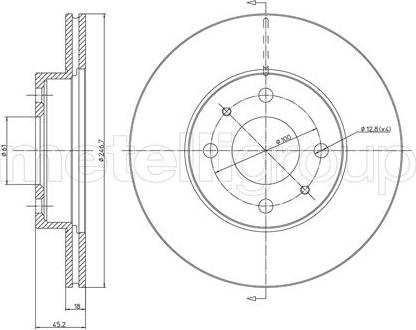 Metelli 23-0456 - Тормозной диск autospares.lv