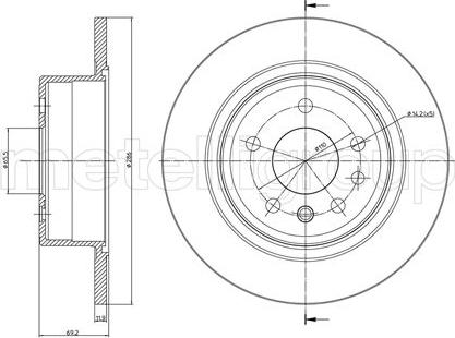 Metelli 23-0480 - Тормозной диск autospares.lv