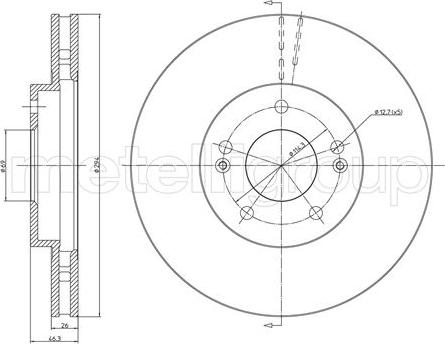 Metelli 23-0593C - Тормозной диск autospares.lv