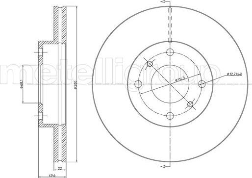 Metelli 23-0545 - Тормозной диск autospares.lv