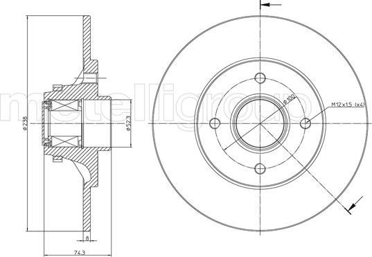 Metelli 23-0516 - Тормозной диск autospares.lv