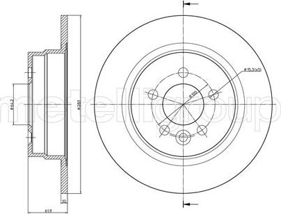 Metelli 23-0644 - Тормозной диск autospares.lv