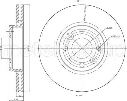 Metelli 23-0641C - Тормозной диск autospares.lv