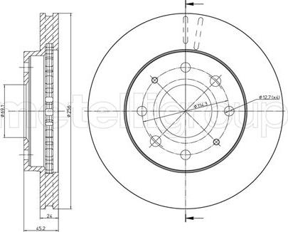 Metelli 23-0652 - Тормозной диск autospares.lv