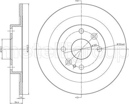 Metelli 23-0665 - Тормозной диск autospares.lv