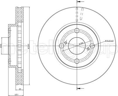 Metelli 23-0637 - Тормозной диск autospares.lv