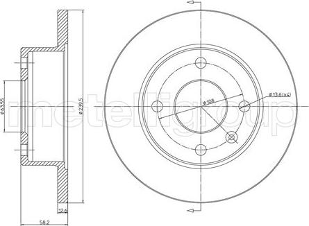 Metelli 23-0098 - Тормозной диск autospares.lv