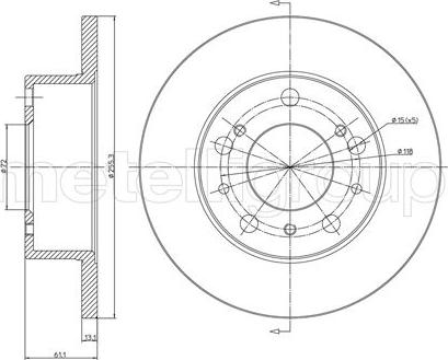 Metelli 23-0093 - Тормозной диск autospares.lv