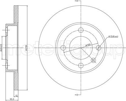 Metelli 23-0053 - Тормозной диск autospares.lv