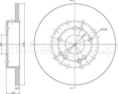 Metelli 23-0124C - Тормозной диск autospares.lv