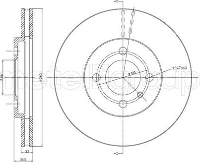 Metelli 23-0123 - Тормозной диск autospares.lv
