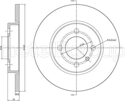 Metelli 23-0122 - Тормозной диск autospares.lv