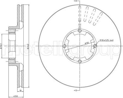 Metelli 23-0173 - Тормозной диск autospares.lv