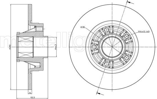 Metelli 23-0844 - Тормозной диск autospares.lv