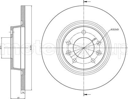 Metelli 23-0888C - Тормозной диск autospares.lv