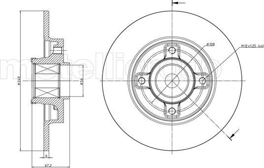 Metelli 23-0827 - Тормозной диск autospares.lv