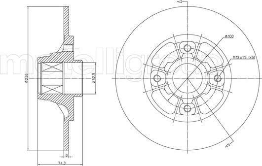 Metelli 23-0383 - Тормозной диск autospares.lv