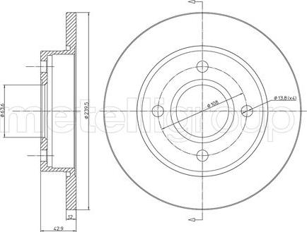 Metelli 23-0377 - Тормозной диск autospares.lv