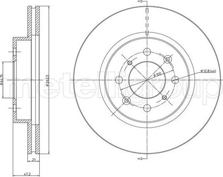 Metelli 23-0235 - Тормозной диск autospares.lv