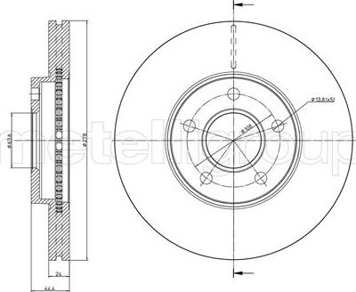 Metelli 23-0760C - Тормозной диск autospares.lv