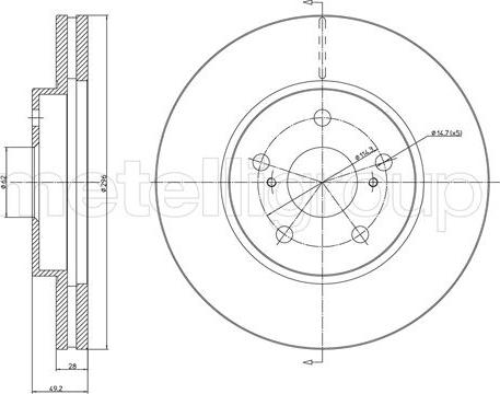 Metelli 23-1577C - Тормозной диск autospares.lv