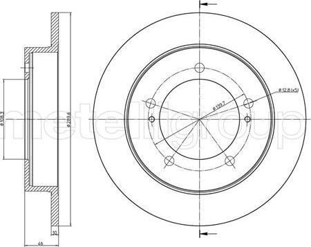 Metelli 23-1096 - Тормозной диск autospares.lv