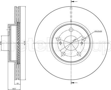 Metelli 23-1308C - Тормозной диск autospares.lv