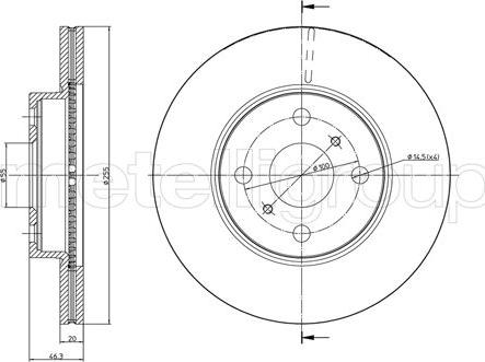 Metelli 23-1266C - Тормозной диск autospares.lv
