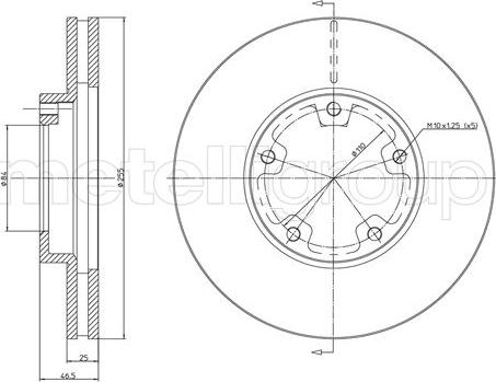 Metelli 23-1201 - Тормозной диск autospares.lv
