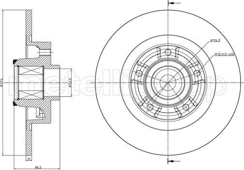 Metelli 23-1232 - Тормозной диск autospares.lv