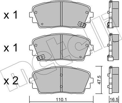 Metelli 22-0941-0 - Тормозные колодки, дисковые, комплект autospares.lv