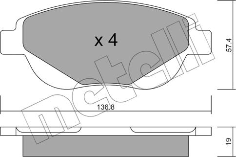 Metelli 22-0948-0 - Тормозные колодки, дисковые, комплект autospares.lv