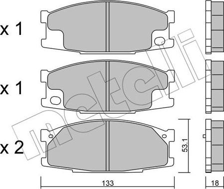 Metelli 22-0909-0 - Тормозные колодки, дисковые, комплект autospares.lv