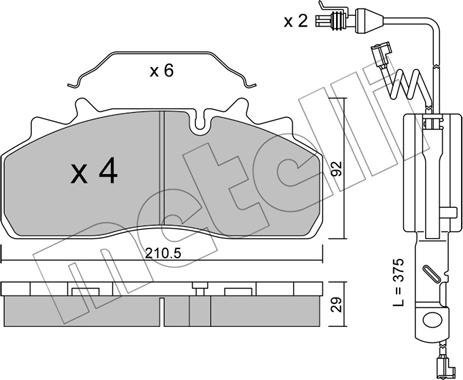 Metelli 22-0932-0K - Тормозные колодки, дисковые, комплект autospares.lv